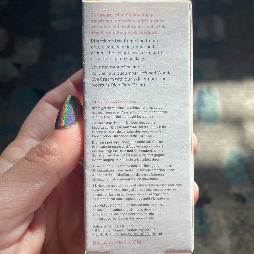 Balance Me - Wonder Eye Cream Hyaluronic Acid Witch Hazel